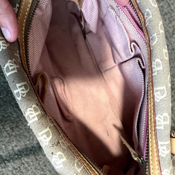 Dooney & Bourke All Over Signature Print Mini Shoulder Bag Y2K - Picture 10 of 14